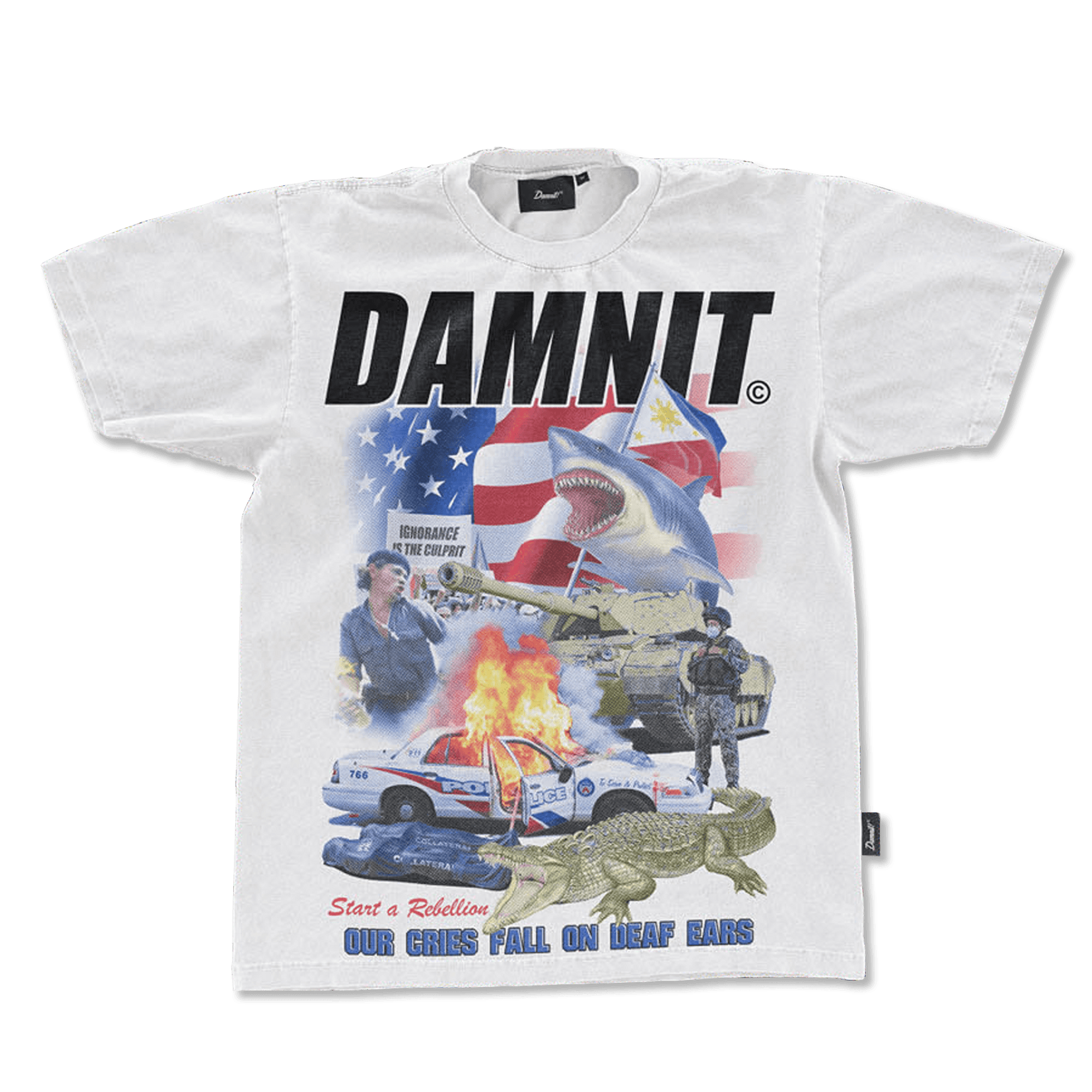 Damnit ® "Sharks & Crocs" Tee - Swanky Apparel Shop